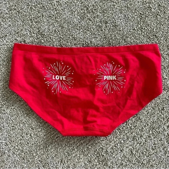 Victorias Secret PINK SEAMLESS HIPSTER Red Fireworks Size Small - Picture 1 of 3